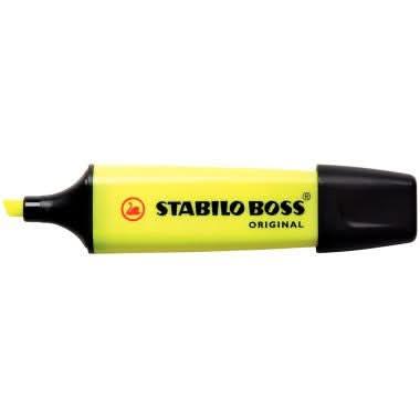 Boîte de 10 surligneurs STABILO BOSS jaunes - Ma Rentrée Facile