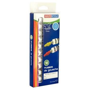 Boîte de 10 tubes 10ml de gouache en pâte MAJUSCULE, couleurs assorties - Ma Rentrée Facile