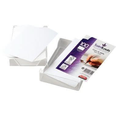 Boîte de 100 cartes de visites bristol blanches 8,2x12,2cm - Ma Rentrée Facile