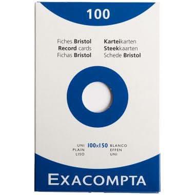 100 fiches bristol non perforées,10 x 15 cm, uni blanc, EXACOMPTA - Ma Rentrée Facile