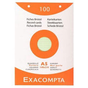 100 fiches bristol perforées 14,8 x 21 cm, quadrillé 5x5 couleurs assorties, EXACOMPTA - Ma Rentrée Facile