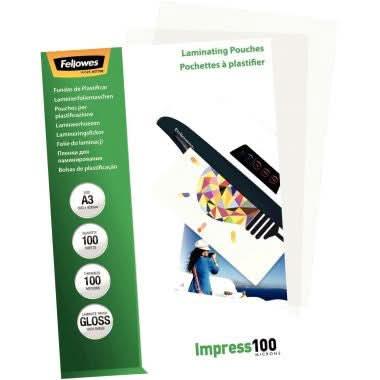 Boite de 100 pochettes à plastifier format 303x426mm standard pour document A3 ép 100µ - Ma Rentrée Facile