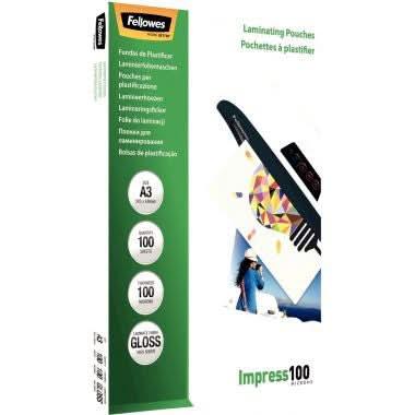 Boite de 100 pochettes à plastifier format 303x426mm standard pour document A3 ép 100µ - Ma Rentrée Facile