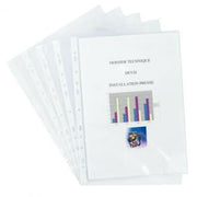 100 pochettes plastiques perforées 12/100ème 21x29,7 aspect lisse - Ma Rentrée Facile