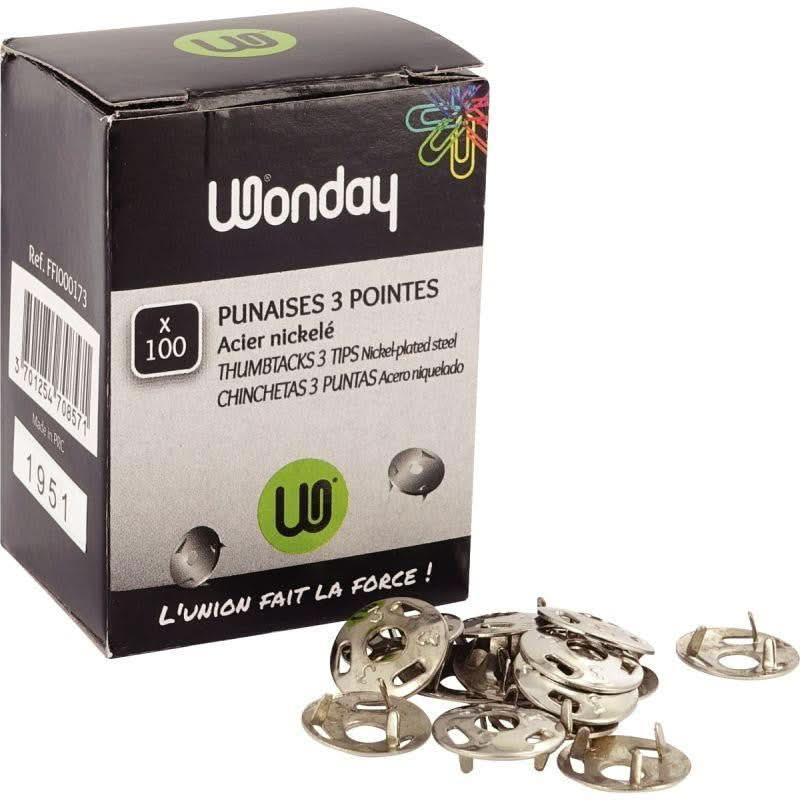 Boîte de 100 punaises 3 pointes - Ma Rentrée Facile