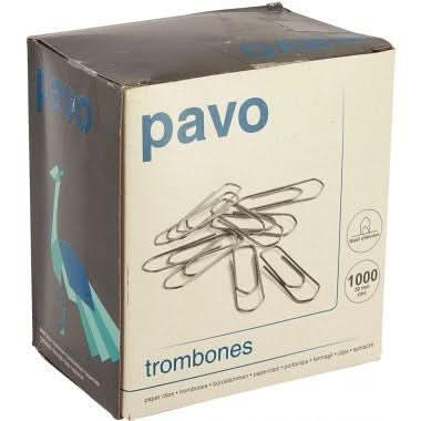 Boîte de 1000 trombones 32 mm, en acier galvanisé bout chevron - Ma Rentrée Facile