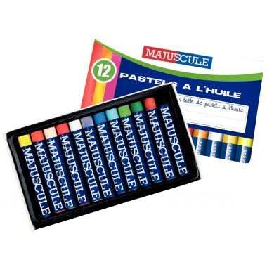 Boîte de 12 craies pastels à l'huile Majuscule - Ma Rentrée Facile