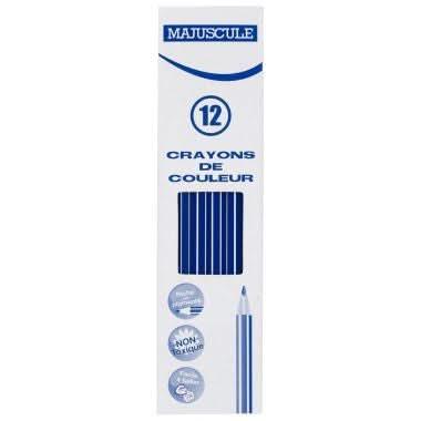 Boîte de 12 crayons de couleur Majuscule bleu foncé - Ma Rentrée Facile