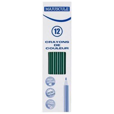 Boîte de 12 crayons de couleur Majuscule vert foncé - Ma Rentrée Facile