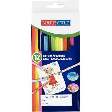 Boîte de 12 crayons de couleur Majuscule - Ma Rentrée Facile