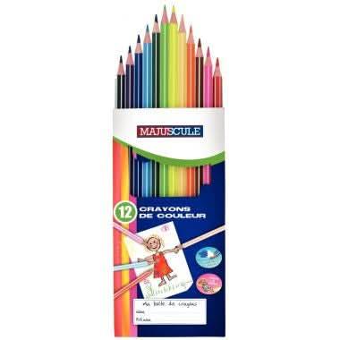Boîte de 12 crayons de couleur Majuscule - Ma Rentrée Facile