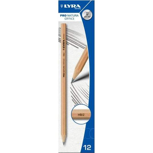 Boite de 12 crayons graphite HB hexagonal en bois naturel vernis - Ma Rentrée Facile