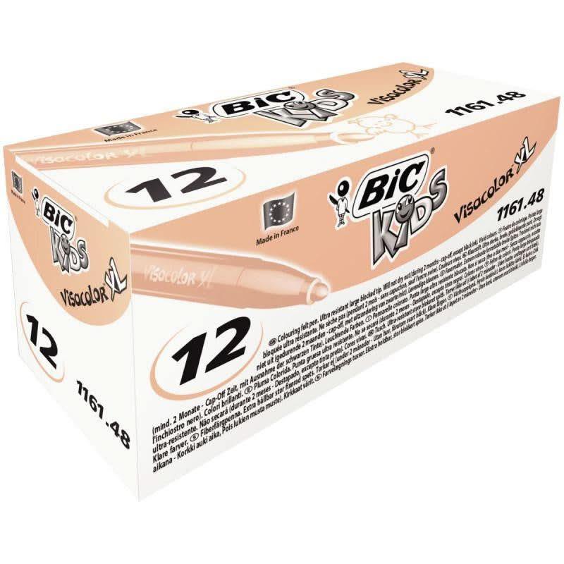 Boîte de 12 feutres pointe extra large Bic Kids Visacolor 1161 chair - Ma Rentrée Facile