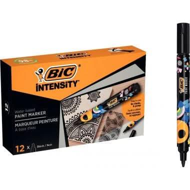 Boîte de 12 marqueurs peinture Bic Intensity noirs - Ma Rentrée Facile