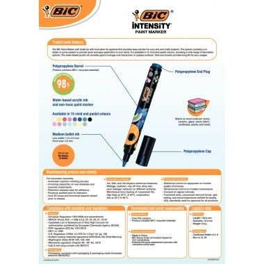 Boîte de 12 marqueurs peinture Bic Intensity noirs - Ma Rentrée Facile