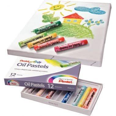 Boite de 12 pastels à l'huile 8 mm - Ma Rentrée Facile