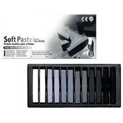 Boite de 12 pastels sec carre camaieu de gris - Ma Rentrée Facile