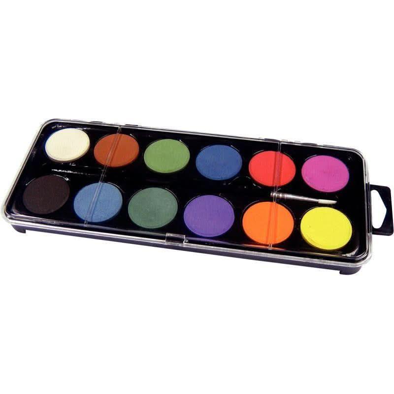 Boîte de 12 pastilles de gouache + 1 pinceau - Ma Rentrée Facile