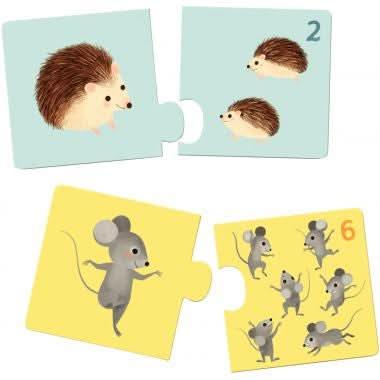 Boite de 12 puzzles duo, bébés animaux, DJECO - Ma Rentrée Facile
