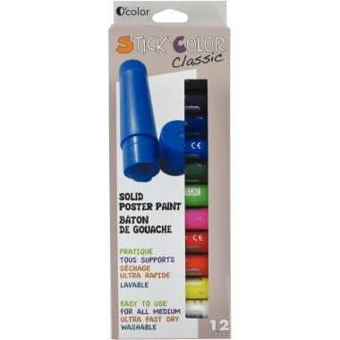 Boite de 12 sticks de gouache - Ma Rentrée Facile
