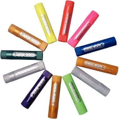 Boite de 12 sticks de gouache, fluo et métal - Ma Rentrée Facile