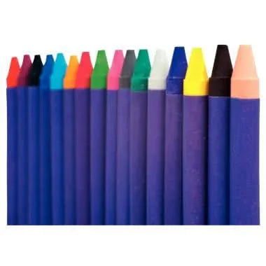 Boîte de 16 crayons à la cire 9 cm couleurs Majuscule - Ma Rentrée Facile