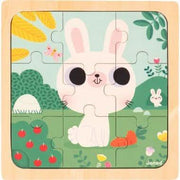 Boite de 3 puzzles à cadre en bois 9 pièces, joyeux animaux - Ma Rentrée Facile