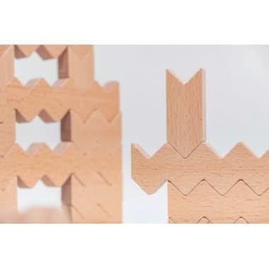 Boite de 30 ZIGZAG BLOCKS en bois naturel - Ma Rentrée Facile