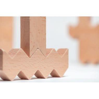 Boite de 30 ZIGZAG BLOCKS en bois naturel - Ma Rentrée Facile