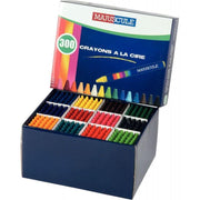 Boite de 300 crayons cire 9 cm diamètre 8 mm assortis - Ma Rentrée Facile