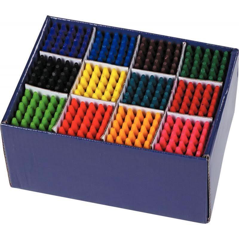 Boite de 300 crayons cire 9 cm diamètre 8 mm assortis - Ma Rentrée Facile