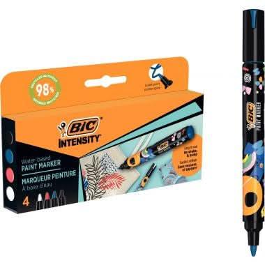Boîte de 4 marqueurs peinture Bic Intensity assortis - Ma Rentrée Facile