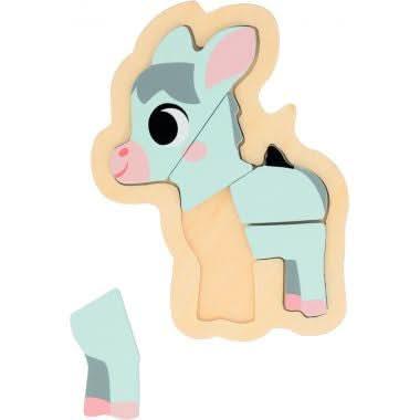 Boite de 4 puzzles contour évolutifs, les animaux de la ferme, JANOD - Ma Rentrée Facile