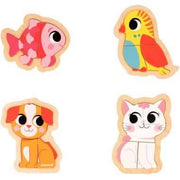 Boite de 4 puzzles contour évolutifs, les animaux domestiques, JANOD - Ma Rentrée Facile