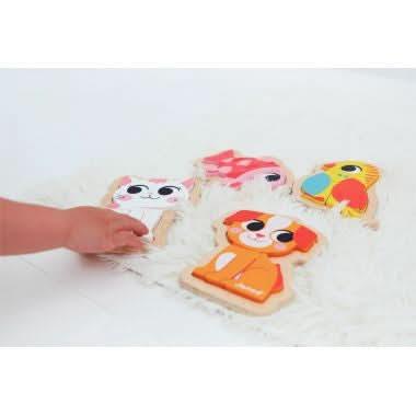 Boite de 4 puzzles contour évolutifs, les animaux domestiques, JANOD - Ma Rentrée Facile
