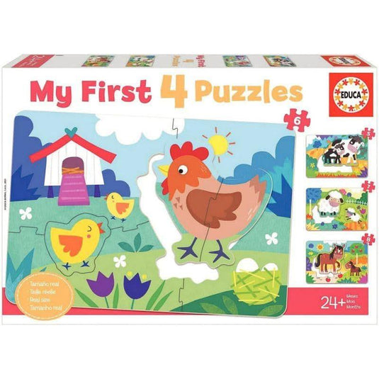 4 puzzles progressifs, les animaux de la ferme - Ma Rentrée Facile