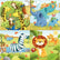 Boite de 4 puzzles progressifs, les animaux de la savane