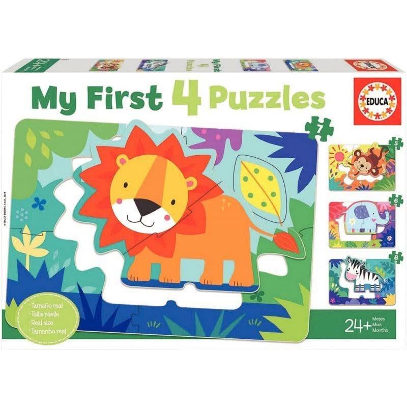 Boite de 4 puzzles progressifs, les animaux sauvages - Ma Rentrée Facile