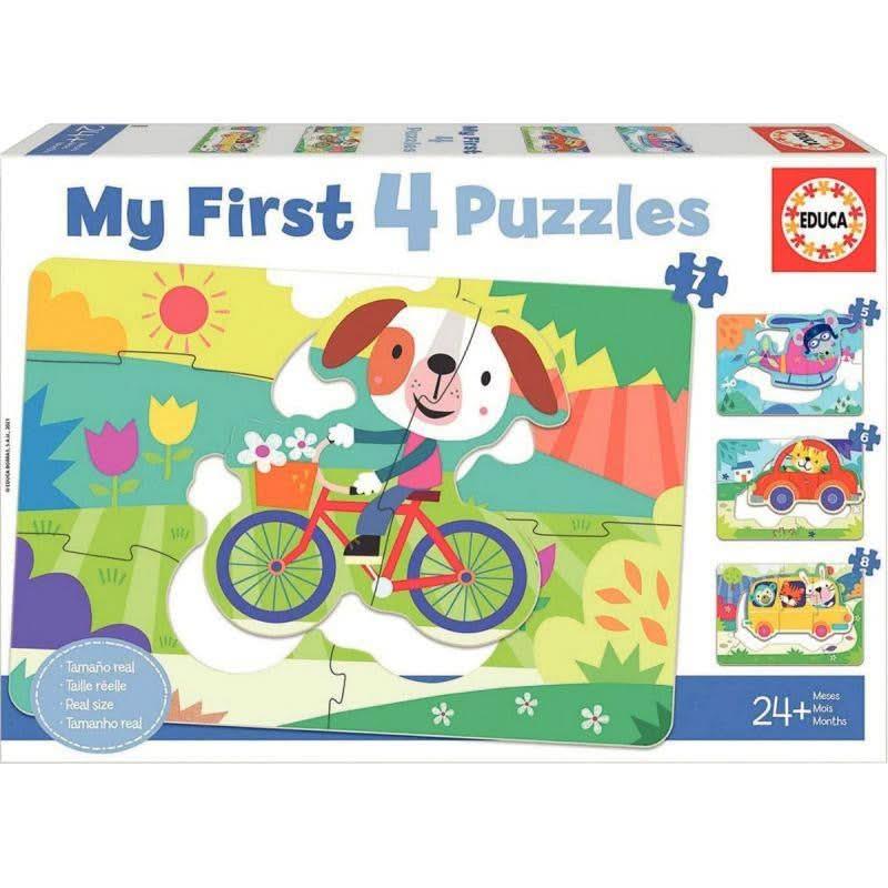 Boite de 4 puzzles progressifs, les véhicules, EDUCA - Ma Rentrée Facile