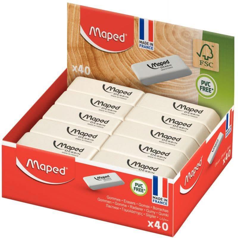 Boîte de 40 gommes crayon - Ma Rentrée Facile