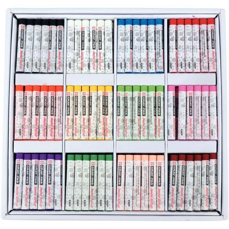 Boite de 432 pastels à l'huile Cray-Pas Junior 8 mm assorties - Ma Rentrée Facile