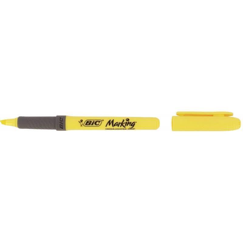 Boite de 5 surligneurs Bic Highlighter grip pastel - Ma Rentrée Facile