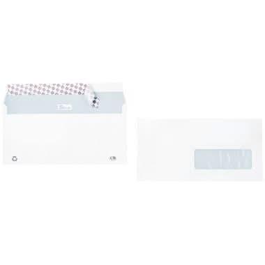 500 enveloppes blanches DL, 110x220 mm, 90g, fenêtre 35x100, bande de protection - Ma Rentrée Facile