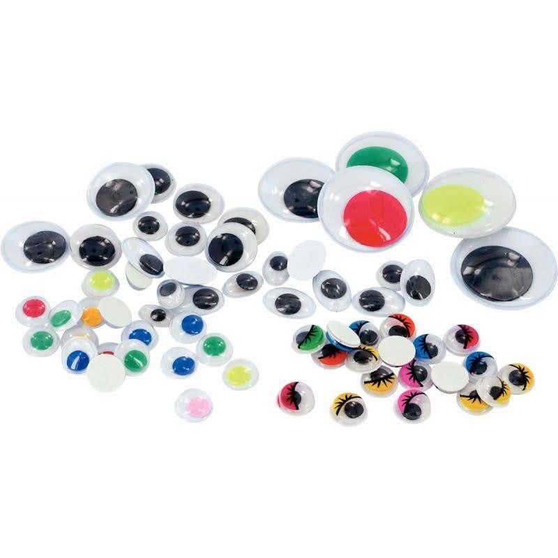 Boîte de 500 yeux adhésifs, tailles et couleurs assorties - Ma Rentrée Facile