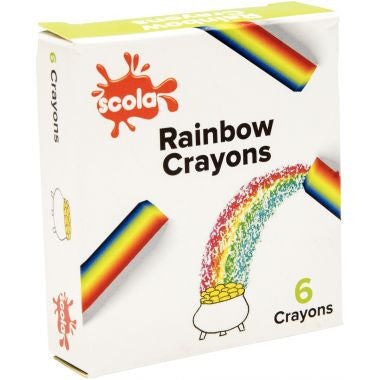 Boîte de 6 crayons cire arc en ciel