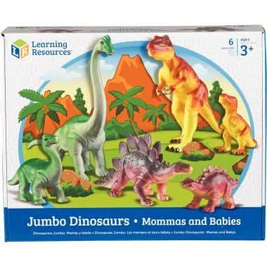 Boite de 6 jumbo dinosaures mamans et bébés - Ma Rentrée Facile