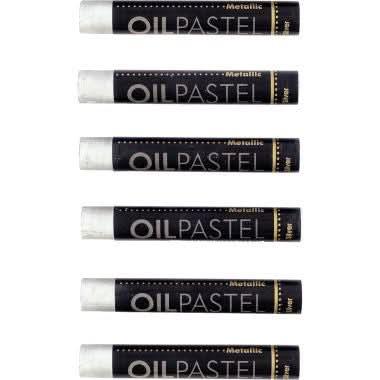 Boite de 6 pastels huile argent 11 mm - Ma Rentrée Facile