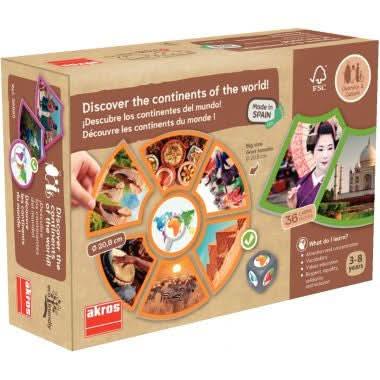 Boite de 6 plateaux association, les continents Akros - Ma Rentrée Facile