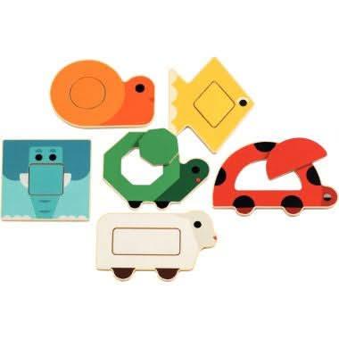 Lot de 6 puzzles en bois DuoBasic Djeco - Ma Rentrée Facile