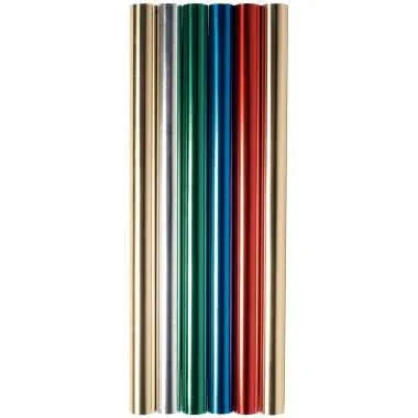 Boite de 6 rouleaux de feuilles aluminium double face, couleurs assorties, 5mx0,50cm, 90g - Ma Rentrée Facile